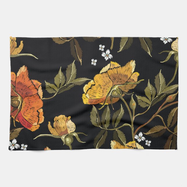 Patchwork Gentle: Hand Drawing Design Kitchen Towel (Horizontal)