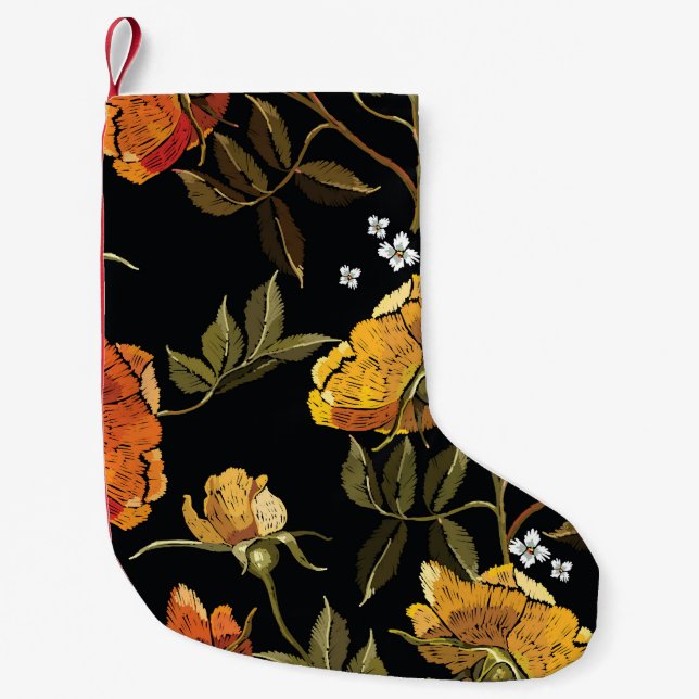 Patchwork Gentle: Hand Drawing Design Small Christmas Stocking (Front)