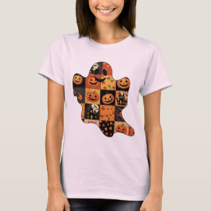 Patchwork Ghost Halloween T-Shirt – Cozy Quilted