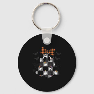 Patchwork Ghost Halloween Vintage Quilt Ghost Soky Keychain