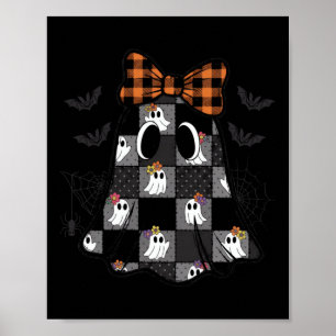 Patchwork Ghost Halloween Vintage Quilt Ghost Soky Poster