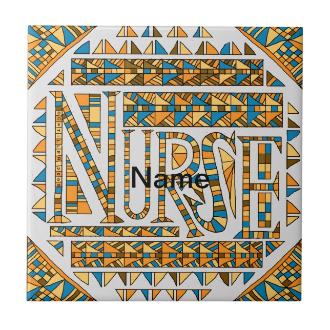 Patchwork gold nurse  tile (Front)