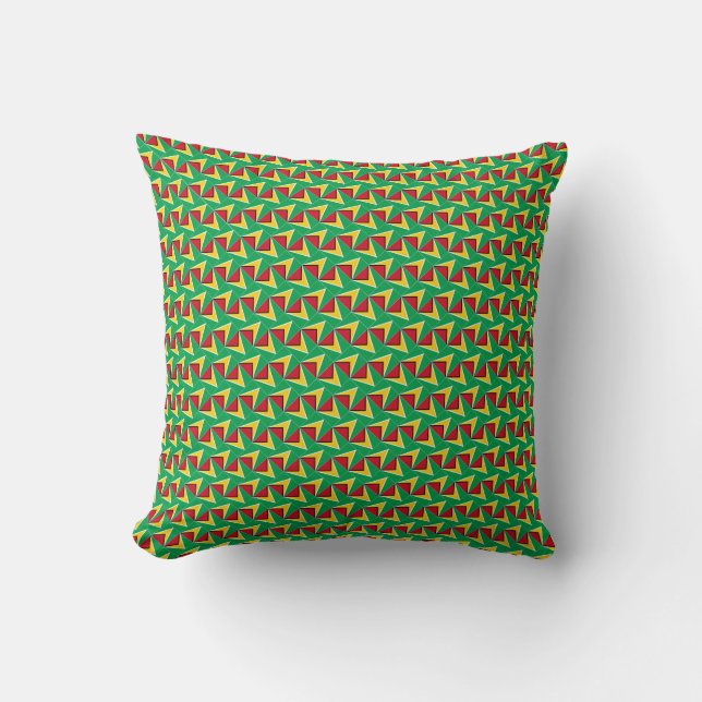 Patchwork Guyana Flag Pattern  Throw Pillow (Front)