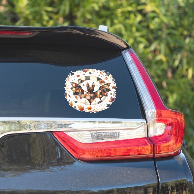 Patchwork Halloween Bat in Autumn Colours (Car Side)