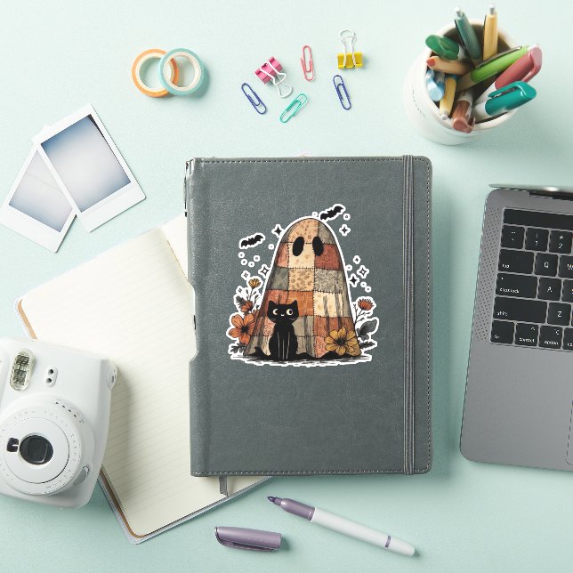 Patchwork Halloween Ghost black cat Essential T-Sh (iPad Cover)