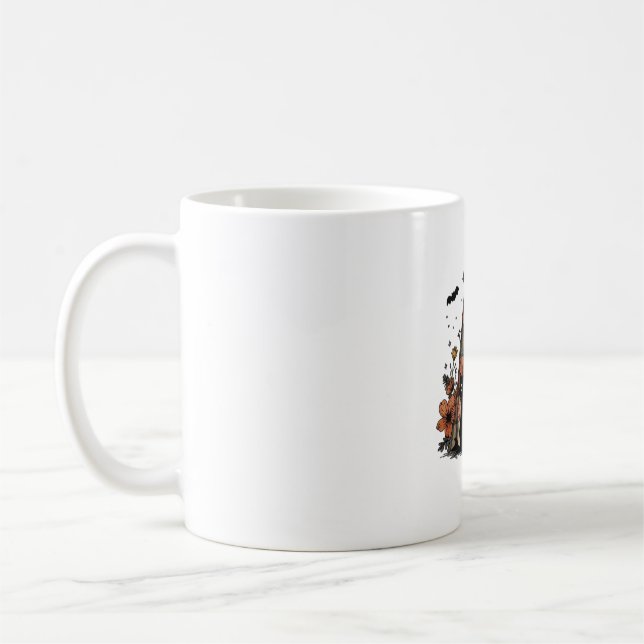 Patchwork Halloween Ghost black cat Essential T-Sh Coffee Mug (Left)