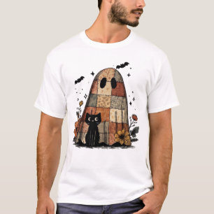Patchwork Halloween Ghost black cat Essential T-Sh T-Shirt