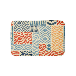Patchwork Hand Drawn Textures Collection Bath Mat