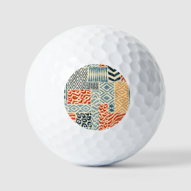 Patchwork Hand Drawn Textures Collection Golf Balls (Front)