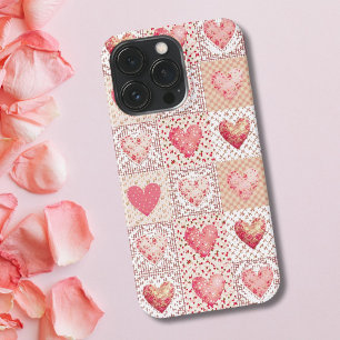 Patchwork Heart Pattern iPhone 13 Pro Case