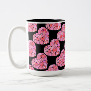 Patchwork Hearts Mug de café noir