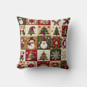 Patchwork Holiday Charme Coussin de Noël