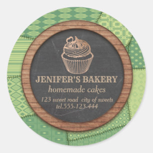 Patchwork Homemade cupcakes and sweets Classic Round Sticker