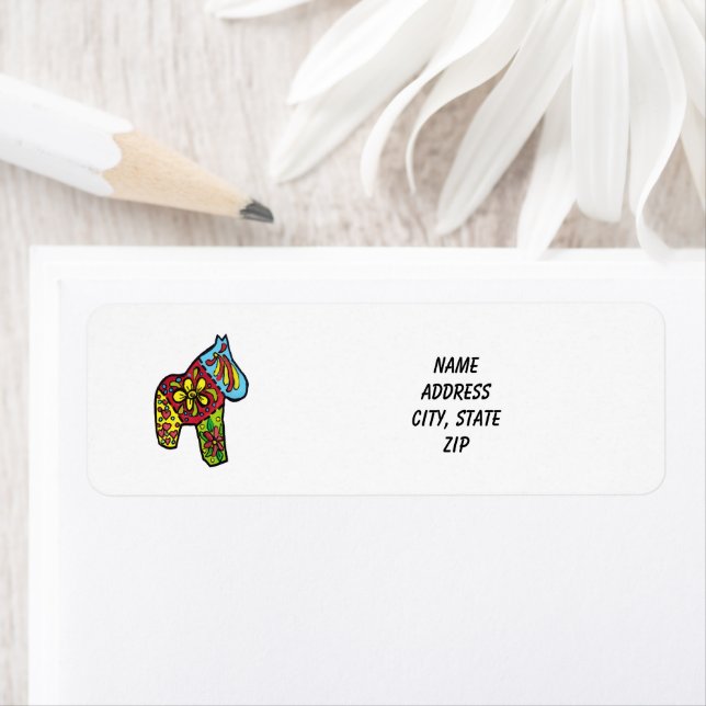 Patchwork Horse Address Label (Insitu)