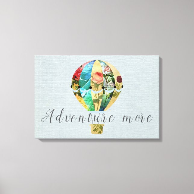 Patchwork Hot Air Balloon Canvas Print (Front)