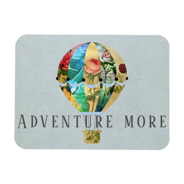 Patchwork Hot Air Balloon Magnet (Horizontal)