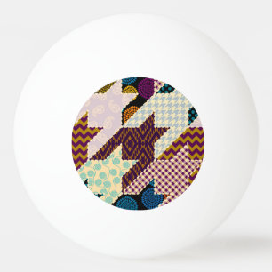 Patchwork Hounds-tooth: Vintage Seamless Backgroun Ping Pong Ball