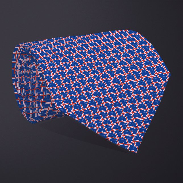 Patchwork Iceland Flag Pattern  Tie (Creator Uploaded)