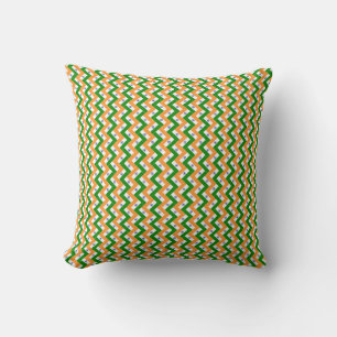 Patchwork India Flag Pattern  Throw Pillow