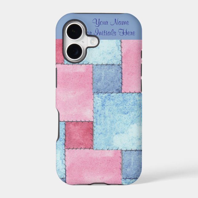 Patchwork iPhone 5 Coque, Rose, Blues (Verso)