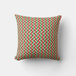 Patchwork Iran Flag Pattern  Throw Pillow