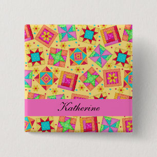 Patchwork Jaune Patchwork Blocs Nom Badge