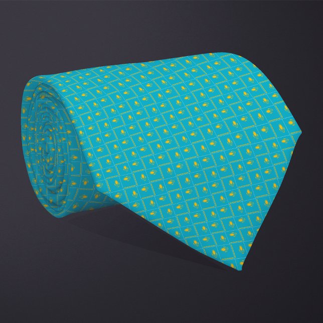 Patchwork Kazakhstan Flag Pattern  Tie (Creator Uploaded)
