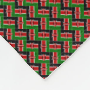 Patchwork Kenya Flag Pattern Fleece Blanket