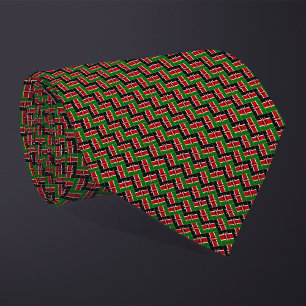 Patchwork Kenya Flag Pattern Tie