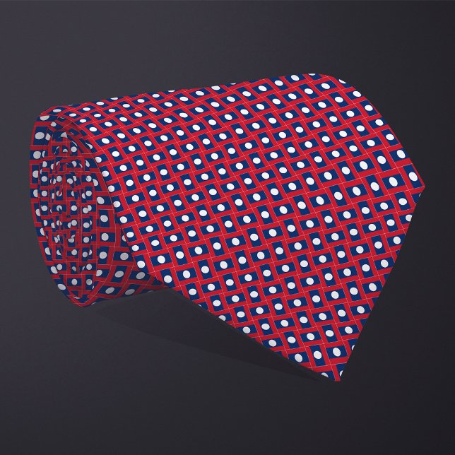 Patchwork Laos Flag Pattern  Tie (Creator Uploaded)
