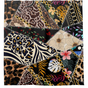 Patchwork Leopard: Ethnic Lining Design.