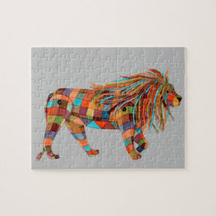 Patchwork Lion Jigsaw Puzzle