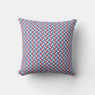 Patchwork Luxembourg Flag Pattern Throw Pillow