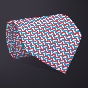 Patchwork Luxembourg Flag Pattern Tie
