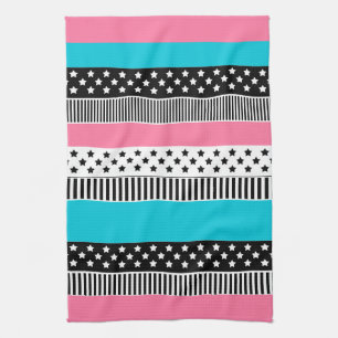 Patchwork made of multi-coloured strips of fabric  kitchen towel
