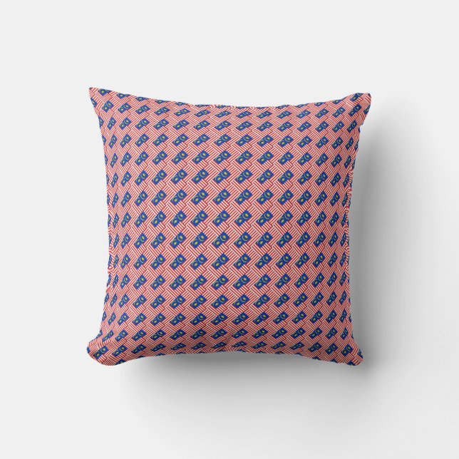 Patchwork Malaysia Flag Pattern  Throw Pillow (Front)