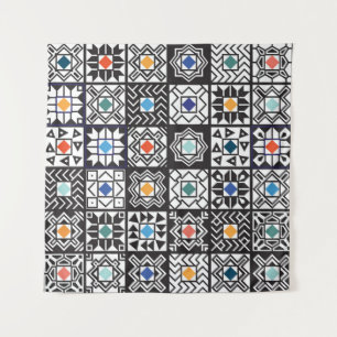 Patchwork Maori: Ethnic Carpet Design. Tapestry