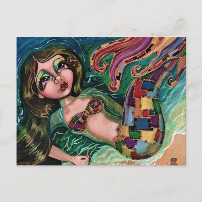 Patchwork Mermaid Postcard (Front)