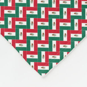 Patchwork Mexico Flag Pattern Fleece Blanket