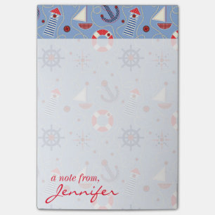 Patchwork Nautical Design   Add Your Name Post-it Notes