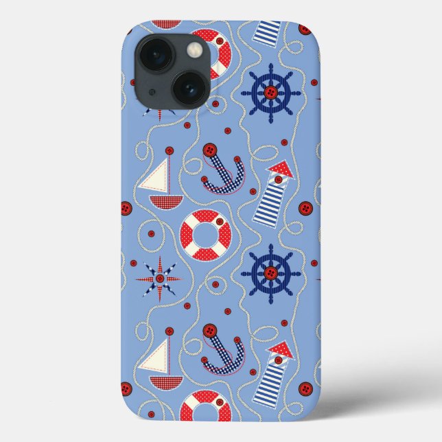 Patchwork Nautical Design Case-Mate iPhone Case (Back)