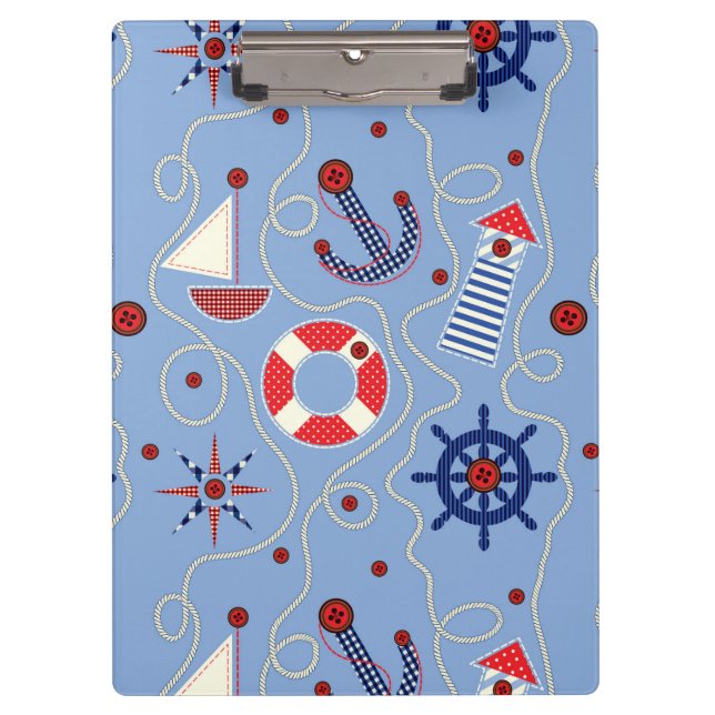 Patchwork Nautical Design Clipboard (Front)