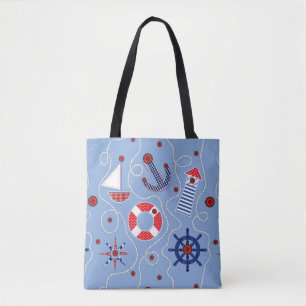 Patchwork Nautical Design Tote Bag
