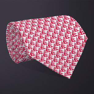 Patchwork Nepal Flag Pattern Tie