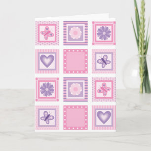 Patchwork Nouvelle carte bébé fille