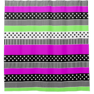 Patchwork of black and white and neon stripes 