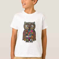Patchwork Owl Kids T-Shirt