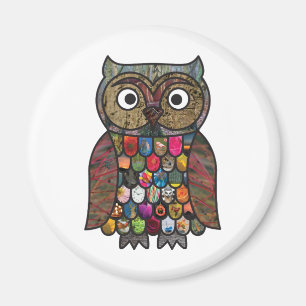 Patchwork Owl Magnet