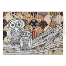 Patchwork Owls 2 Card