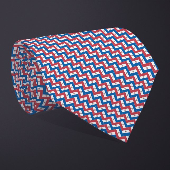 Patchwork Paraguay Flag Pattern  Tie (Creator Uploaded)